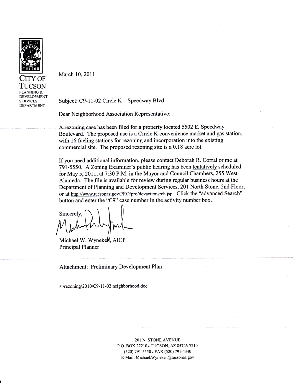 March 10 Letter